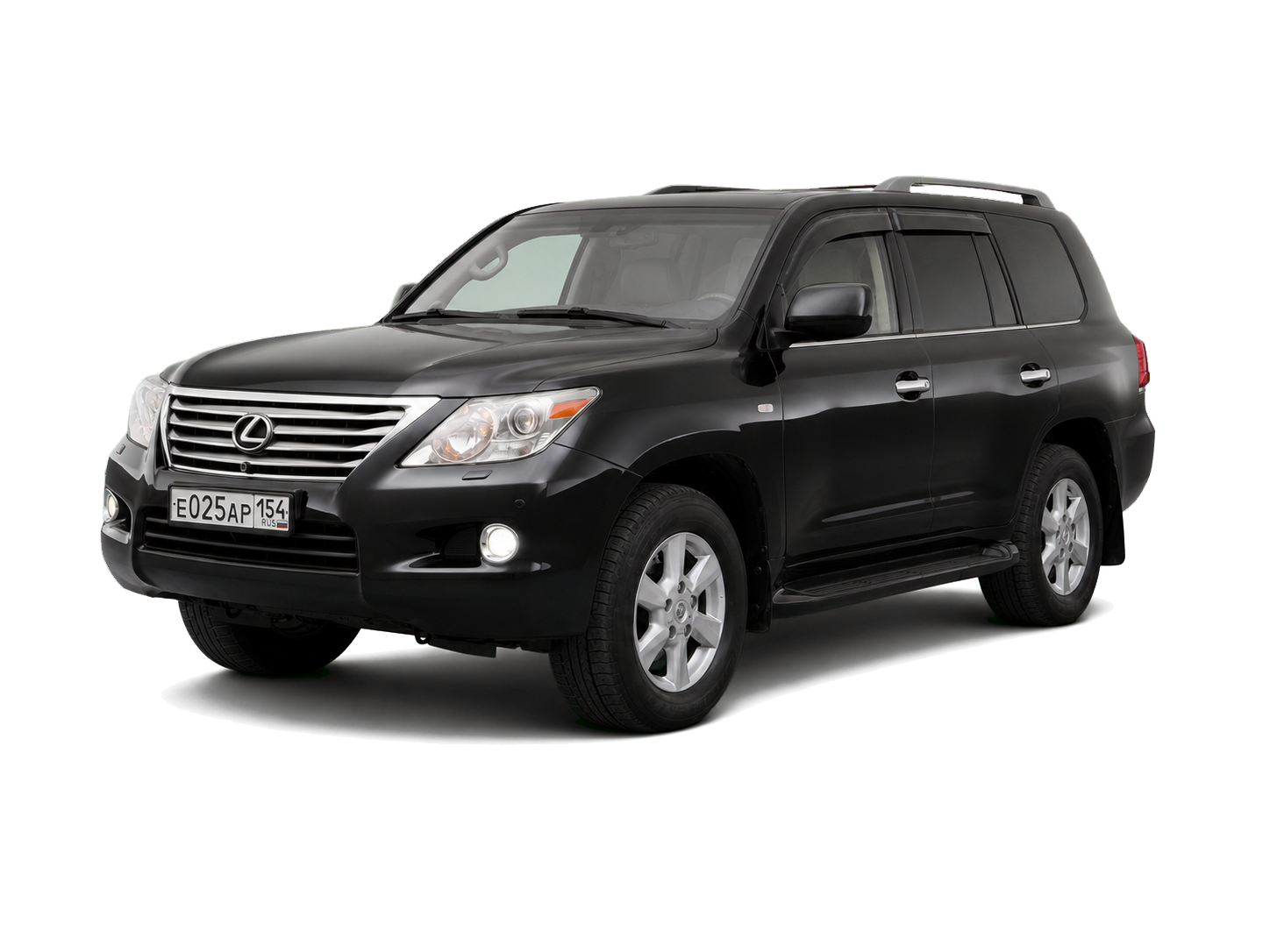 Чёрный Lexus LX570, госномер Е025АР154